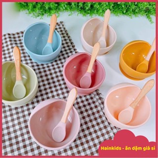 Bát/Chén ăn Dặm Silicon Hình Tròn Cao Cấp Có đế Hít Chống Đổ, Chống Lật An Toàn Cho Bé (Không Kèm Thìa Muỗng)