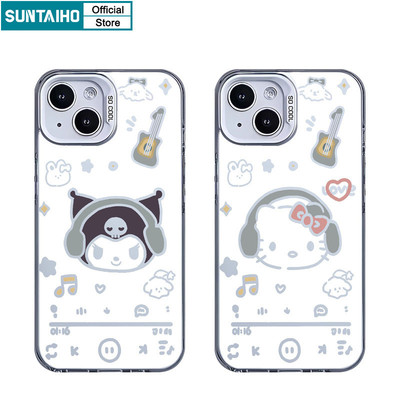 Suntaiho Ngộ nghĩnh Vỏ Độc Đáo Nghe Nhạc Họa Tiết Mèo Ốp Điện Thoại Cho Iphone 15 14 13 12 11 Pro Max TPU Silicon Mềm Cao Cấp Chống Sốc Ốp Lưng