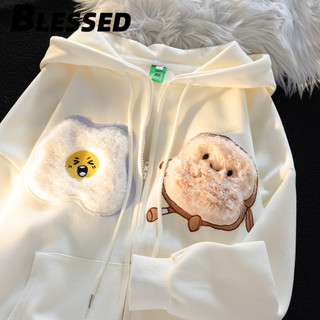 Blessed Áo Khoác hoodie áo khoác nữ zip hoodie Thanh lịch Thoải mái Fashion cozy WWY2480H86 34Z240821