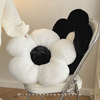 Worthbuy Đen Trắng Ôm Gối Cánh Hoa Đệm Ghế Lưng Phẳng Mềm Mại Hình Hoa Phong Cách, Gối Tựa Lưng