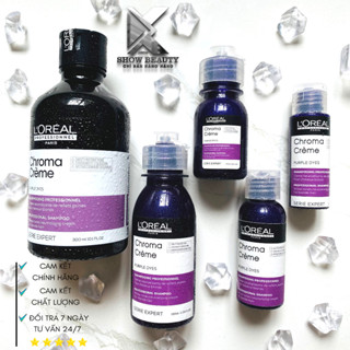 Dầu Gội Tím Khử Vàng Giữ Màu Cực Mạnh Loreal Professionnel Giúp Màu Luôn Tươi Sáng Chroma Crème