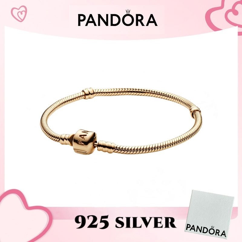 100% PANDORA S925 Bạc Trang Sức Vòng Tay Mặt Dây Chuyền Pandora Khoảnh Khắc Rắn Dây Chuyền Vòng Tay