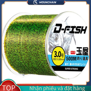 Mounchain 500m Speckle Spotd Fishing Line Thay đổi màu sắc Dây câu siêu mạnh Phụ kiện câu cá ngoài trời