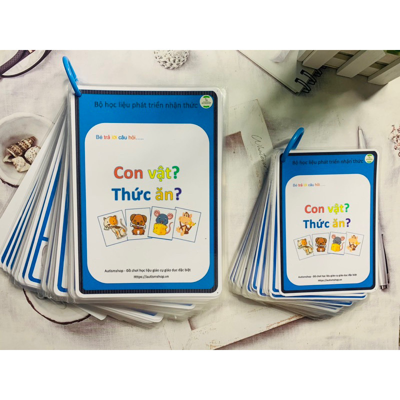 [Autismshop]Học liệu con vật thức ăn giúp phát triển ngôn ngữ cho trẻ học nói