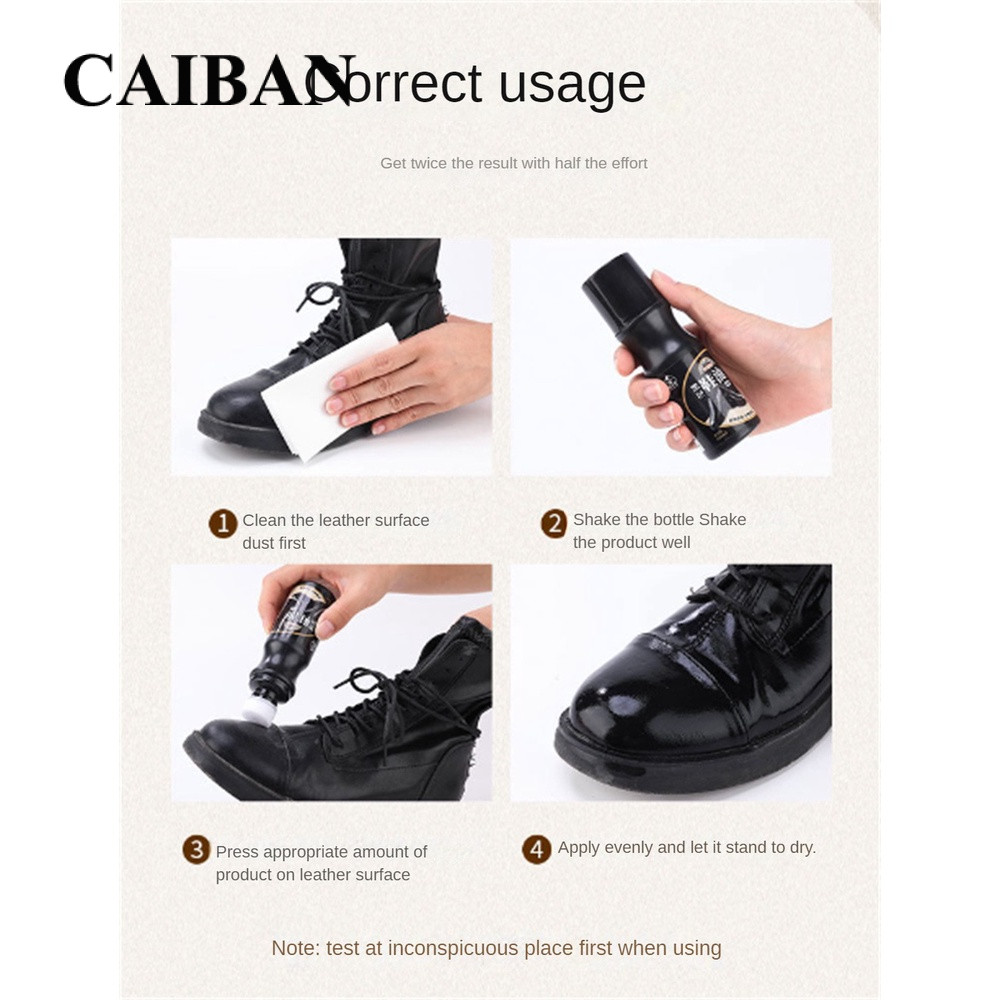 CAIBAN 120ml Xi đánh Giày Xi đánh Giày Da Màu đen Chất Lỏng Bảo Dưỡng Da Màu Nâu Không Màu Dầu đánh Giày Xi đánh Giày đa Năng