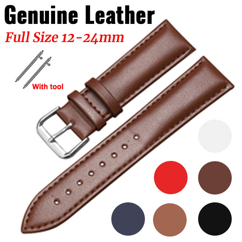 Full Size 12-24mm Da Thật Chính Hãng Dây Đeo Đồng Hồ Da Bò Đồng Hồ Phát Hành Nhanh Kinh Doanh Đồng H