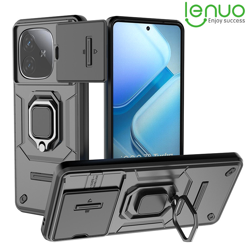 Lenuo Ring Giá Đỡ Từ Tính Ốp Lưng Điện Thoại iQoo Z9 Turbo + Z9 Tuobo+ Z9X 5G Vỏ Có Vỏ Camera Bảo Vệ Chống Sốc Thẩm Mỹ
