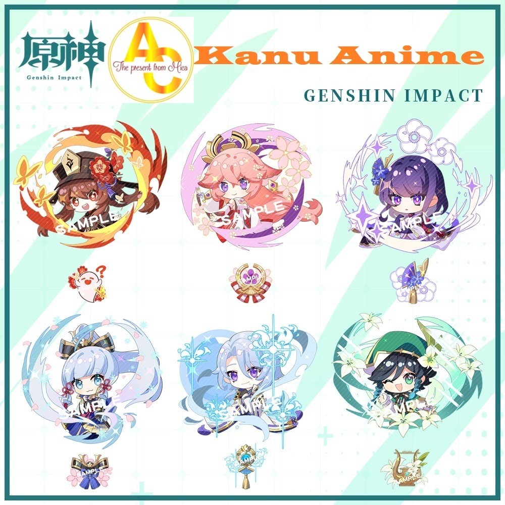 Móc khóa mica Genshin anime Mẫu 4 - Kazuha, Nahida, Venti, Ei, Zhongli, Xiao, Albedo, Childe, Nilou 