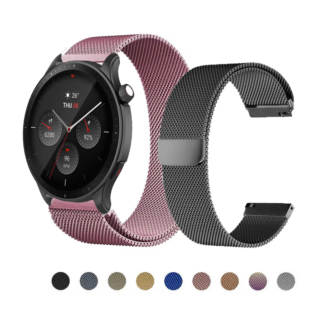 Dây đeo Milanese cho Huami Amazfit GTR Mini GTR3 GTR4 Pro 42mm 47mm Bip5 GTR2 GTR GTR2E GTR 2 3 4 Dâ
