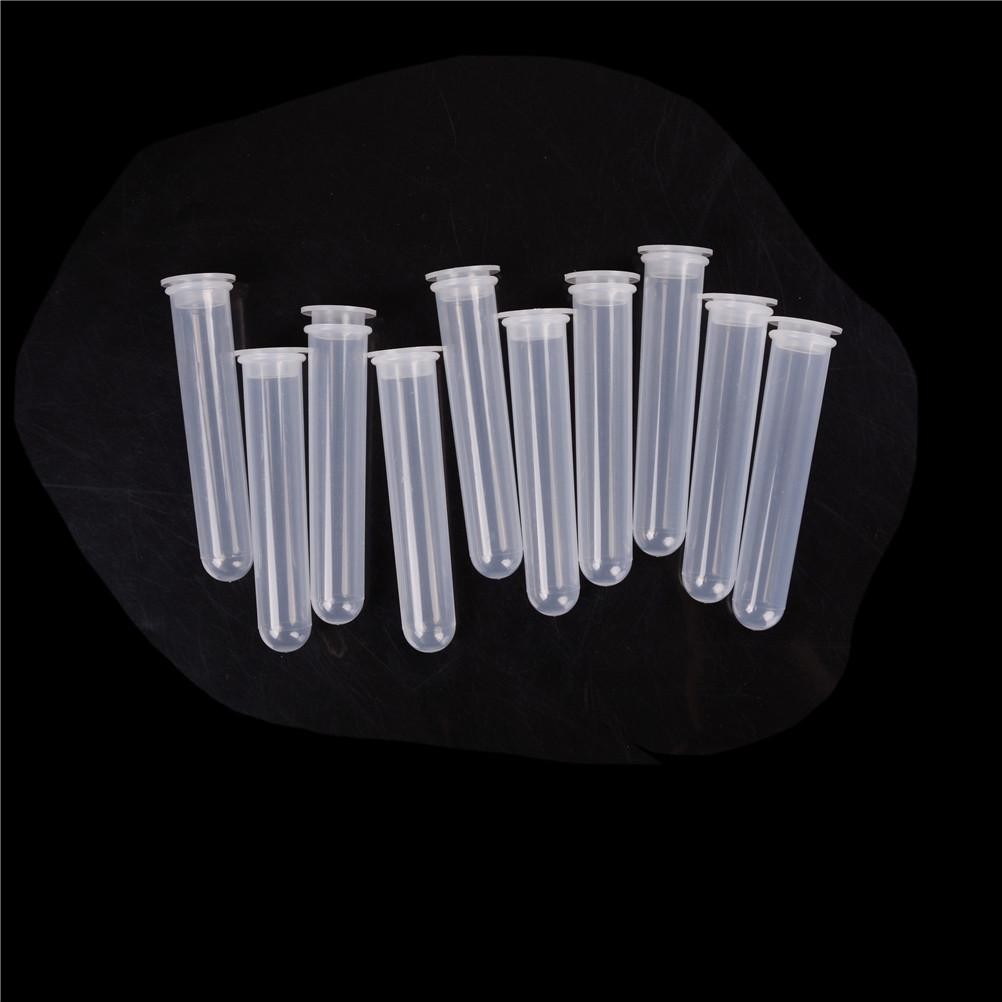 Gcdhome 10 chiếc 20ml Ống nghiệm nhựa Ống ly tâm Đáy tròn HOT