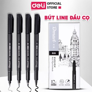  Bút Line Đi Nét Đầu Cọ Ngòi Mềm Kháng Nước Nhiều Size Deli Bút Viết Thư Pháp Calligraphy Vẽ Mỹ Thuật Vẽ Tranh 