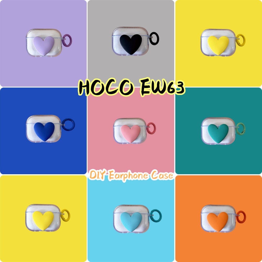 [Chất Lượng Cao] Dành Cho Vỏ HOCO EW63 Vỏ Tai Nghe Silicon Mềm DIY Đào Trái Tim Màu Trơn NO.2