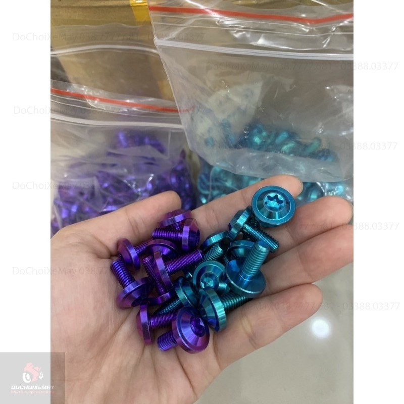 Ốc Titan Gr5 6li10 6li15 6li20 , ốc titan 6li cao cấp chuẩn gr5 . DoChoiXeMay