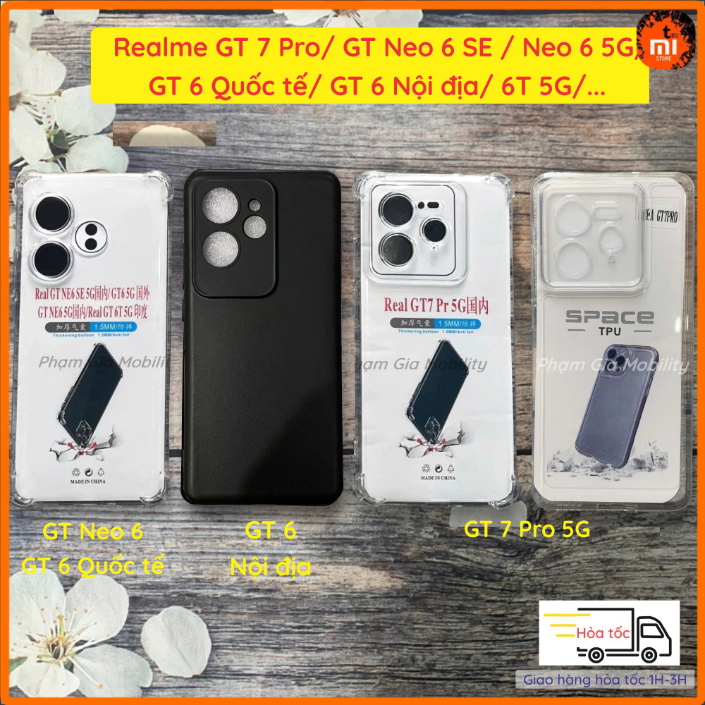Ốp lưng Realme GT 7 Pro/ GT Neo 6, Neo 6 SE (Neo6 SE)/ GT 6 (Chính hãng, Nội địa) 6T 5G chống sốc, d