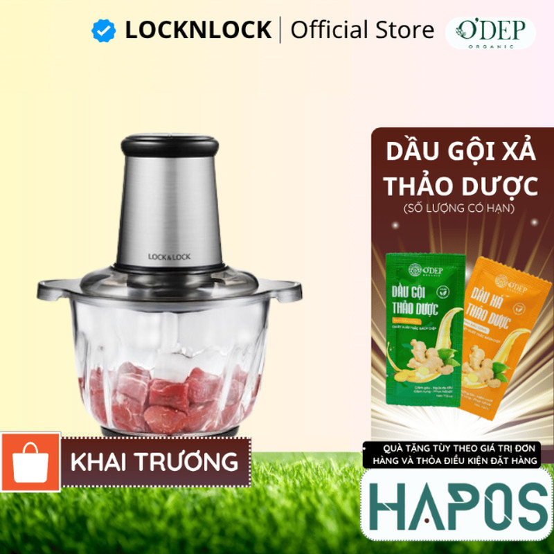 Máy xay thịt Meat Chopper LocknLock 2.4L, 400W Chính hãng, Màu bạc EJM186SLV  - HAPOS HOF