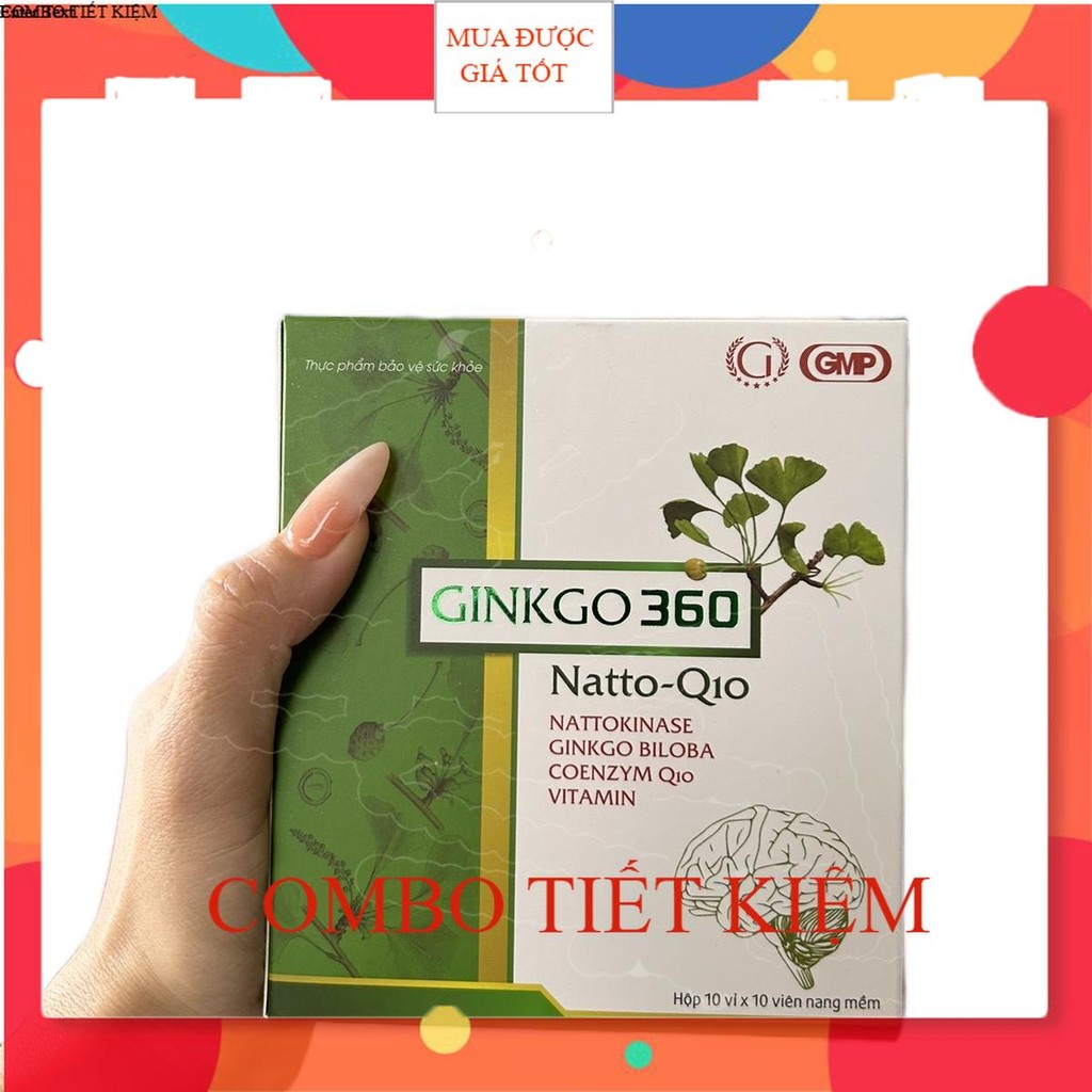 COMBO 5 HỘP Tpbvsk - Ginkgo 360 natto-Q10 - hộp 100 viên