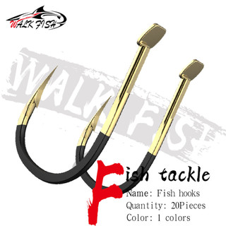 Bộ 20 cái lưỡi câu đơn thép vonfram, phù hợp câu cá chép và bass
