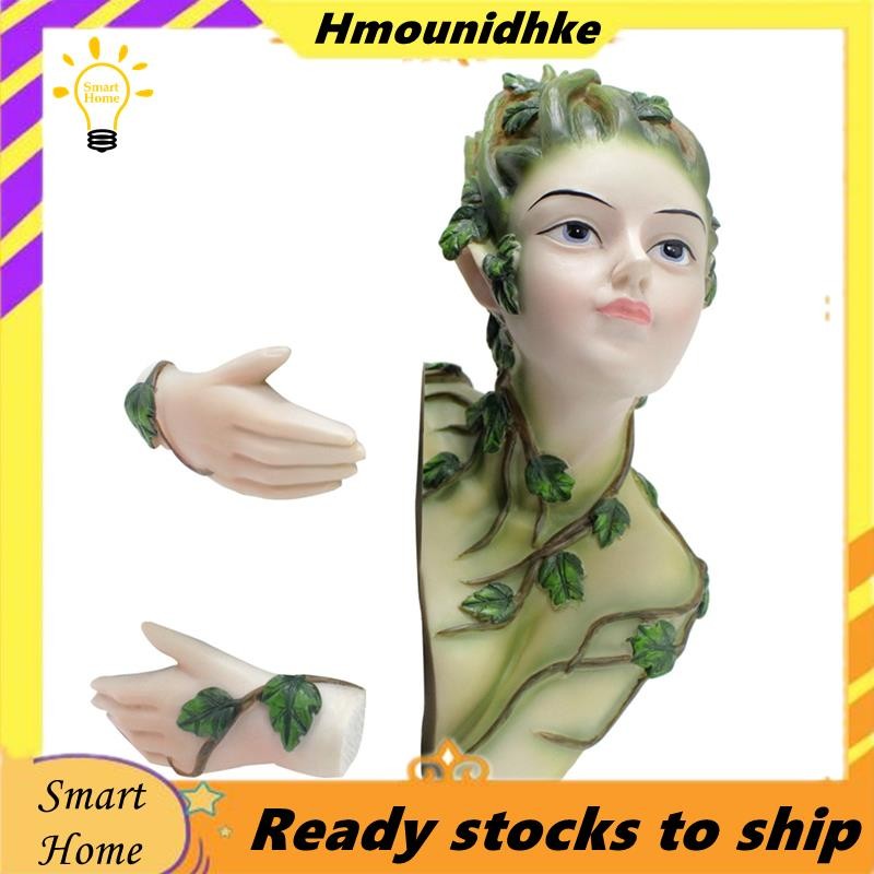 Cổ Tích Cây Hugger Ngoài Trời Dryad Trang Trí Sân Vườn ForestElves Điêu Khắc Tượng Cây Mặt Peeker Tr