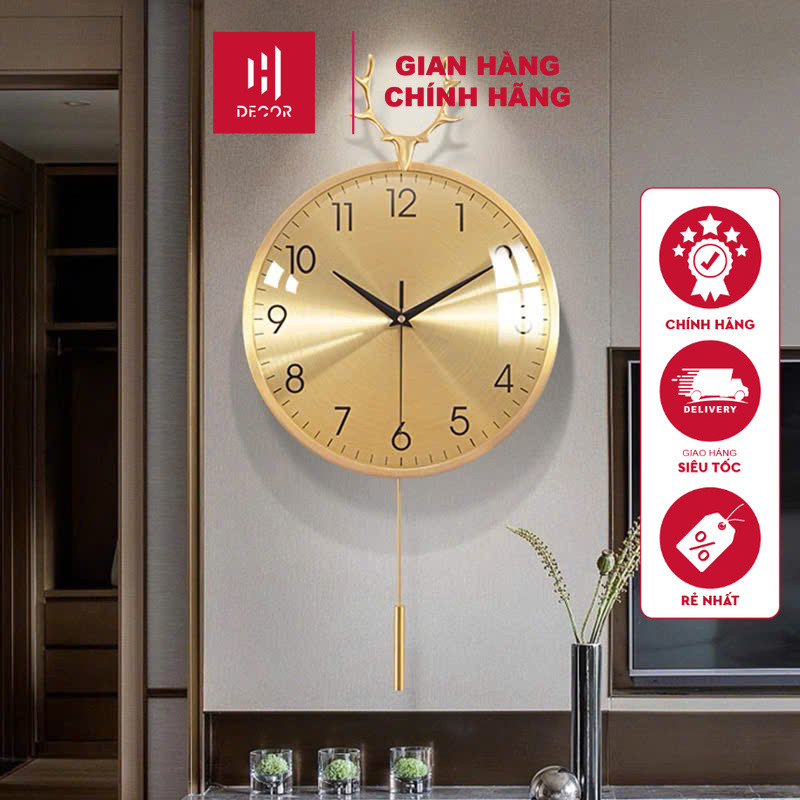 Đồng Hồ Decor Hươu Bằng Đồng Đúc – Phong Cách Bắc Âu, Thiết Kế Sang Trọng – HDecor