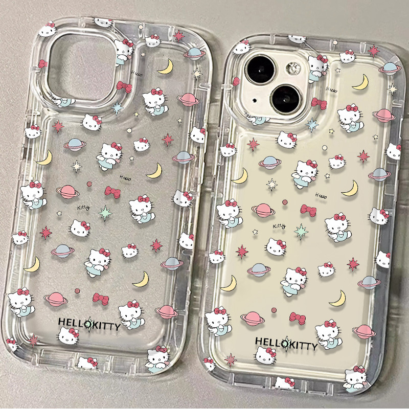 Mới Họa Tiết Hello Kitty Chống Vân Tay Chất Liệu Silicon Trong Suốt Vỏ IPhone Tương Thích Cho IPhone