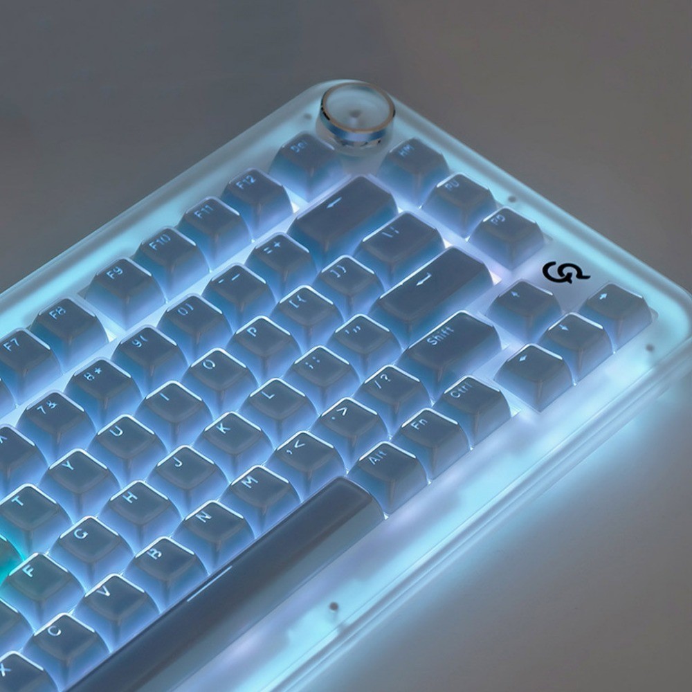 Blue Crystal Keycaps 136 Phím OEM Profile PC PBT Letter Light Transmission Wooting Aula F75 Alice Me