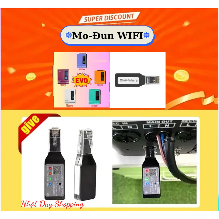 Mô-đun WiFi  Y&H VM-PLUG-WiFi với Giải pháp giám sát từ xa RS232 Cho biến tần EVO,ECO-081