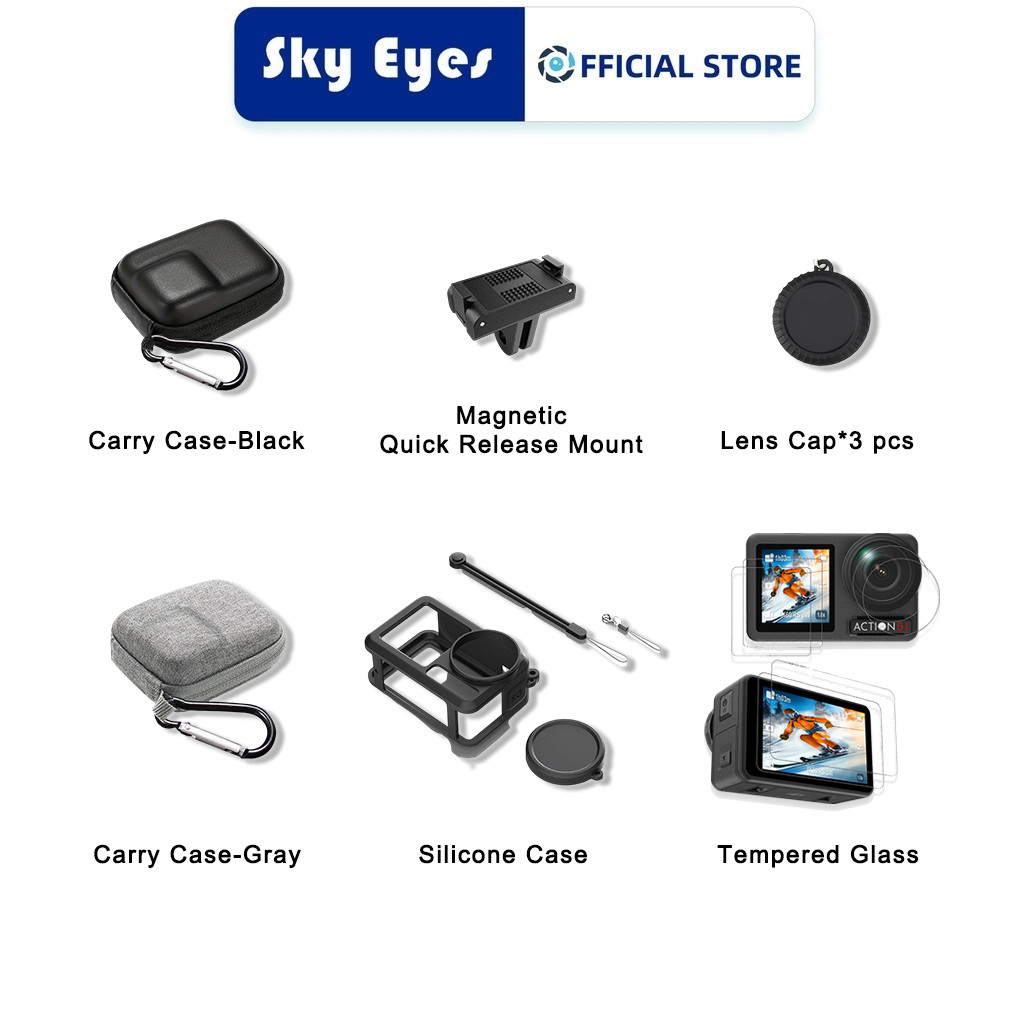 Phụ kiện DJI Osmo Action 5 Pro — Vỏ bảo vệ DJI Action 5 Pro / Kính cường lực bảo vệ màn hình / Nắp ố