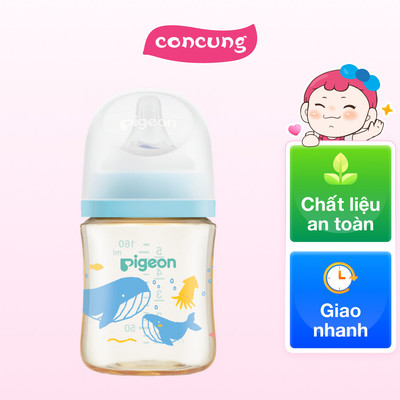 Bình Sữa Pigeon PPSU Softouch Baby-Friendly World 160ml, đại dương(SS)