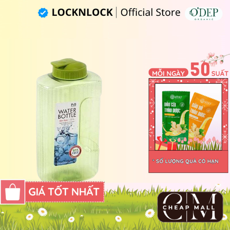 Bình nước nhựa 2.1L LocknLock Chính hãng chất liệu BPA Free an toàn màu xanh P-00052GRN - CHEAP CMO