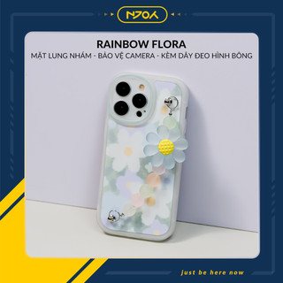 Ốp Lưng In Hình Bông Hoa Có Dây Đeo Tay Dễ Thương Cho Điện Thoại iPhone 11 12 13 14 Pro Max