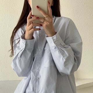Áo sơ mi dài tay sọc thời trang mới Áo sơ mi nữ thiết kế