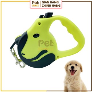 Dây dắt thú cưng rút tự động thu gọn có tay cầm Dog head, dây xích thú cưng chó mèo - PetChoice