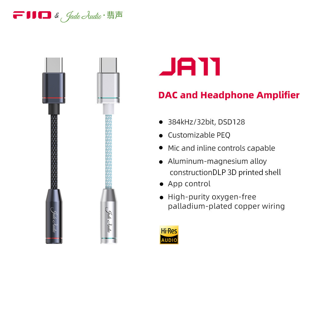 Fiio JadeAudio JA11 USB Type C sang 3,5mm Bộ chuyển đổi tai nghe / tai nghe Cáp USB C USB C sang 3,5