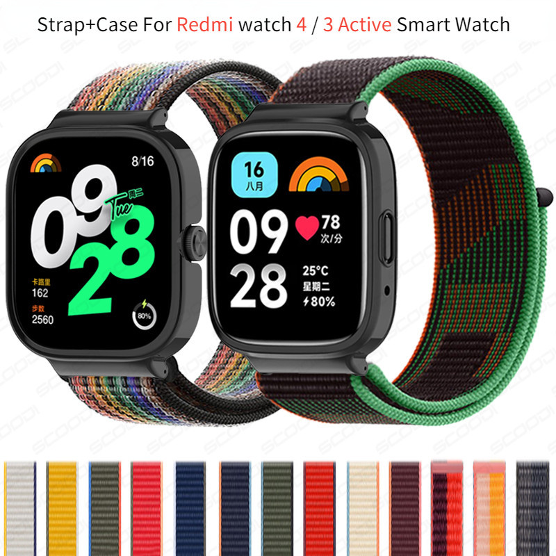Dây đeo vòng Nylon có vỏ cho Redmi Watch 4 / 3 Active Smart Watch Thay thế phụ kiện dây đeo