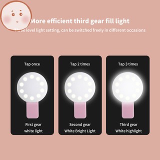 Onemetertomj mini selfie ring light led flash điện thoại ống kính đèn usb sạc clip di động en