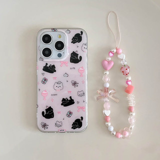 Ốp Lưng Cứng Tương Thích Với iPhone 12 12Pro 12ProMax 13 13Pro 13ProMax 14 14Pro 14ProMax 15 15Pro 15ProMax Nơ Họa Tiết Mèo Đen
