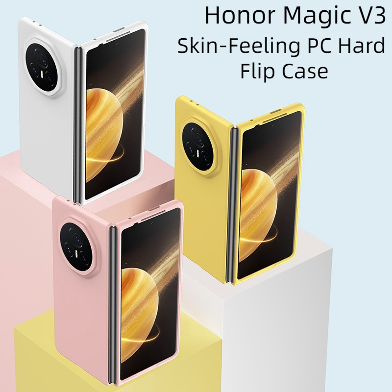 Dành Cho Honor Magic V3 V 3 V5 Ốp Lưng Sang Trọng Cảm Giác Da Mờ PC Cứng Lật Vỏ Điện Thoại Dành Cho 