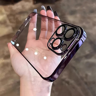 Ốp Điện Trong Suốt Sang Trọng Cho IPhone 15 14 13 12 11 Pro Max 14plus Có Vỏ Phim Ống Kính