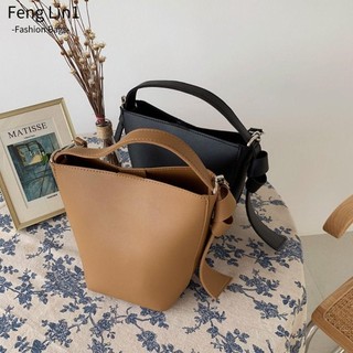 Túi xô da PU FENGLIN, Túi đeo vai nữ màu trơn, Túi xách nữ thông thường Túi Messenger dung lượng cao