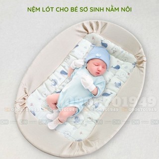 Bọc lót nôi tre, nệm lót nôi tre oval kimhome cho bé sơ sinh ngủ võng chất liệu thoáng mát an toàn