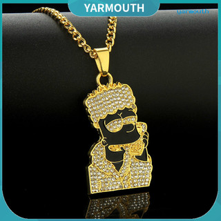 Yyr-hip Hop Nam Kim Cương Giả Hoạt Hình Simpson Mặt Dây Chuyền Vòng Cổ Xoắn Dây Chuyền Món Quà Trang Sức