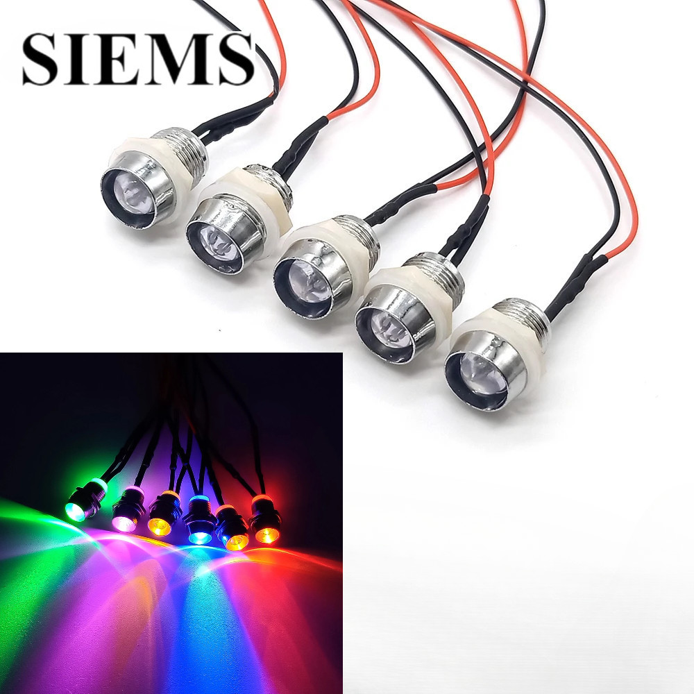 5 Miếng Đèn LED Dây Trước 5mm Có Bóng Đèn LED Wiure Điốt Phát Sáng Siêu Sáng Đèn Báo 3V 5V 6V 9V 12V