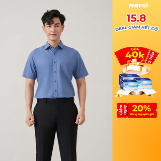 Áo sơ mi nam cộc tay may 10 form regularfit mã 010124009
