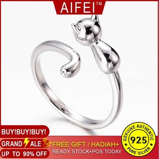 Aifei Jewellery Women Ring Cat 925 Sterling Silver R1333
