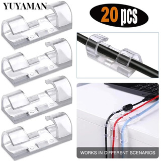 [Mã CLS2404A giảm 30k đơn 150k] Bộ 20 Nẹp Dán Tường Cố Định Dây Điện Chống Rối - Kẹp Giữ Dây Cáp Sạc (Có Keo Dán 3M)