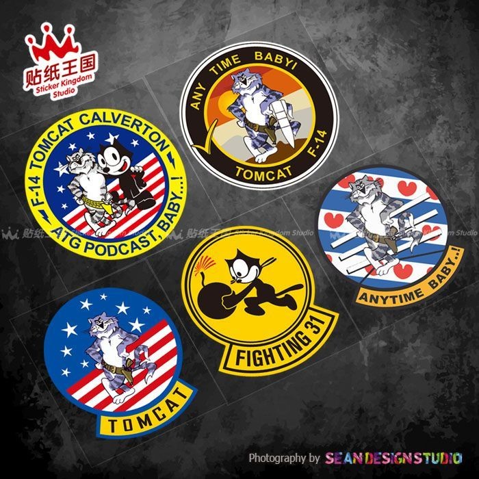 F14 Tomcat Fighter Hải Quân Hoa Kỳ VF-31 Huy Hiệu Quân Sự Quân Sự Logo 02 Xe Máy Xe Điện Miếng Dán