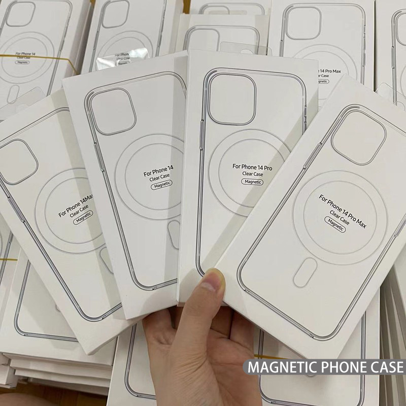 Ốp từ tính tương tự chính hãng cho iPhone 17 Pro Max/16/15/14 Plus/13/12 Pro Max, vỏ trong suốt, tươ