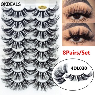 OKDEALS mới về] Bộ 8 cặp lông mi giả 4D SKONHED 25mm cong dày tự nhiên