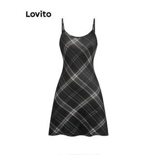 Đầm nữ Lovito hoạ tiết kẻ caro Preppy L98AD103