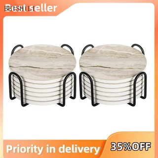 Đế lót ly có giá đỡ Đế lót ly gốm phong cách đá cẩm thạch Phù hợp để trang trí gia đình, văn phòng và tiệc tùng